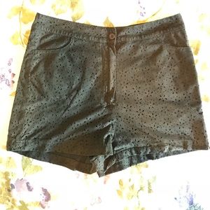 Army Green High Waisted Shorts